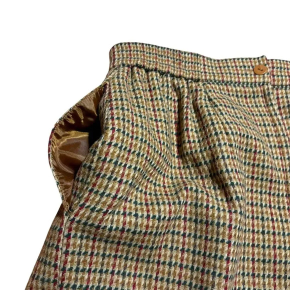 Vintage Leslie Fay 80s Wool Woven Houndstooth Pencil Skirt Womens Size 10 - Picture 3 of 8